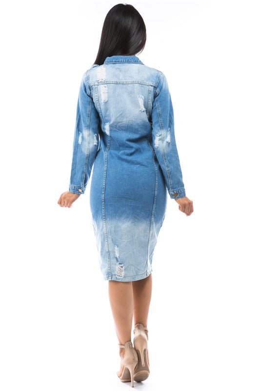 Blue Denim Jacket Dress king-general-store-5710.myshopify.com