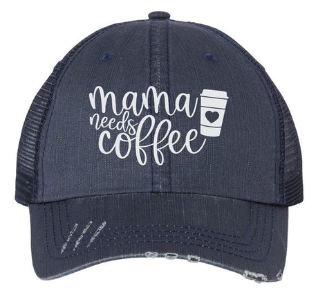 Mama Needs Coffee Embroidered Trucker Hat king-general-store-5710.myshopify.com