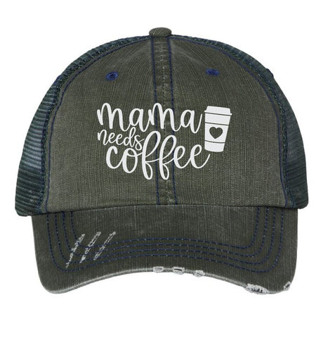 Mama Needs Coffee Embroidered Trucker Hat king-general-store-5710.myshopify.com