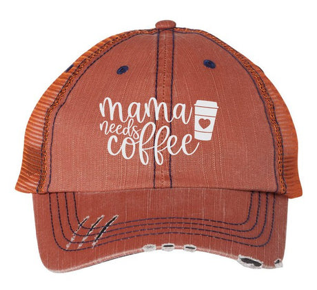 Mama Needs Coffee Embroidered Trucker Hat king-general-store-5710.myshopify.com