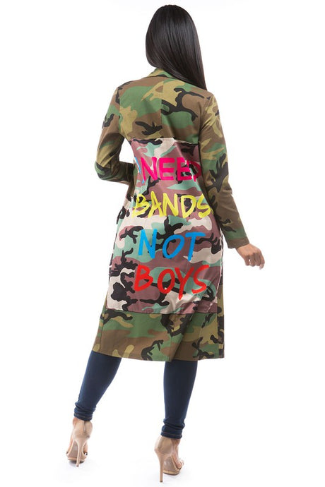 Printed Back Camo Longline Jacket king-general-store-5710.myshopify.com