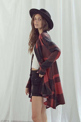 Red Checker Print Cardigan king-general-store-5710.myshopify.com