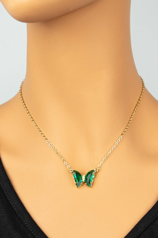 Gemstone Butterfly Pendant Necklace king-general-store-5710.myshopify.com