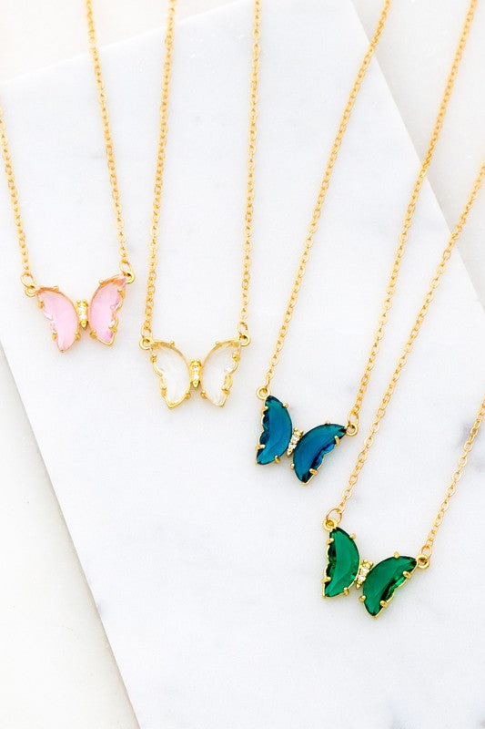 Gemstone Butterfly Pendant Necklace king-general-store-5710.myshopify.com
