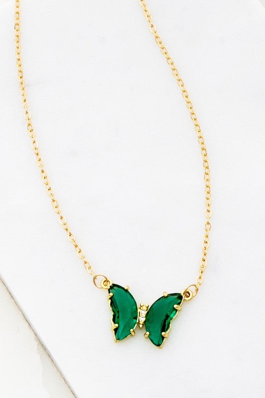 Gemstone Butterfly Pendant Necklace king-general-store-5710.myshopify.com