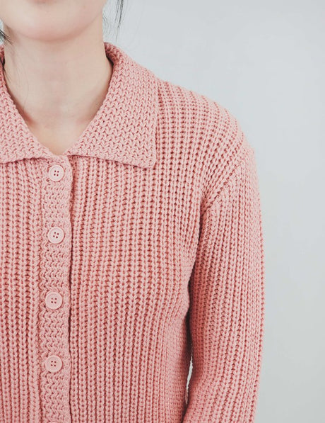 Button Down Vintage Crop Sweater Cardigan w/Collar king-general-store-5710.myshopify.com