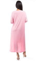 Pink Tie Waist Dress with Longline Cover Up king-general-store-5710.myshopify.com