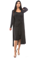 Black Tie Waist Dress with Longline Cover Up king-general-store-5710.myshopify.com