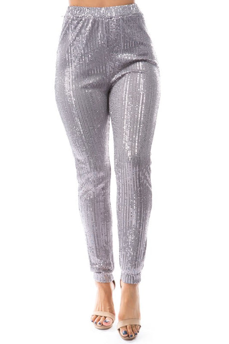 Grey Sexy Sequin Casual Pants king-general-store-5710.myshopify.com