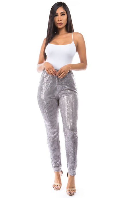 Grey Sexy Sequin Casual Pants king-general-store-5710.myshopify.com