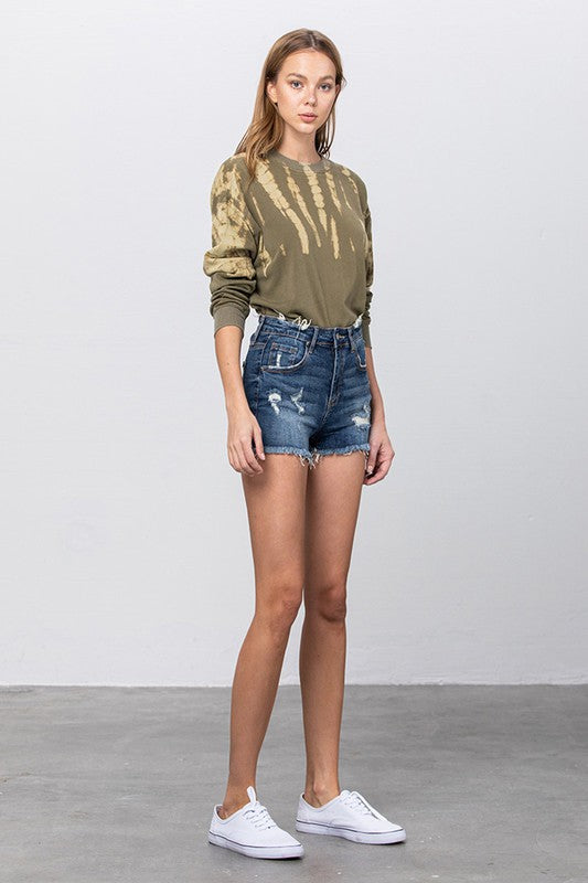 Mid-Rise Premium Dark Wash Denim Shorts