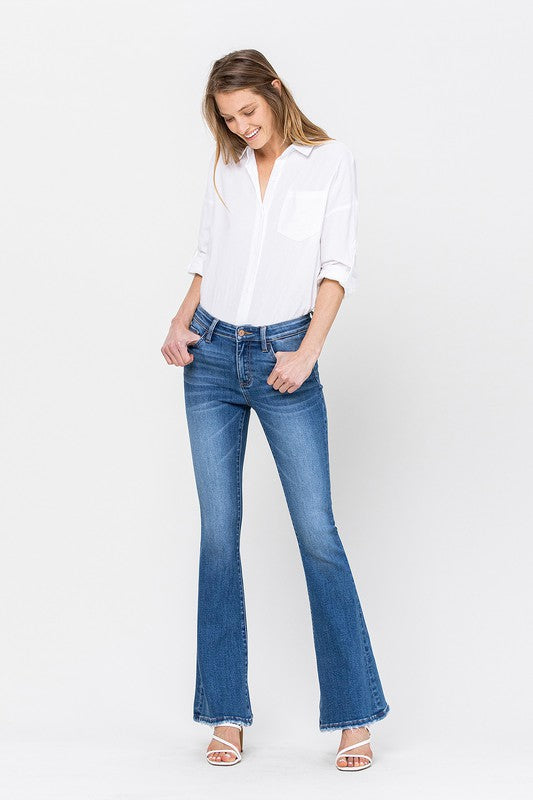 Colored Denim Mid Rise Flare in Kira Kira king-general-store-5710.myshopify.com