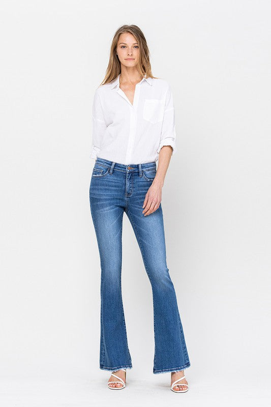 Colored Denim Mid Rise Flare in Kira Kira king-general-store-5710.myshopify.com