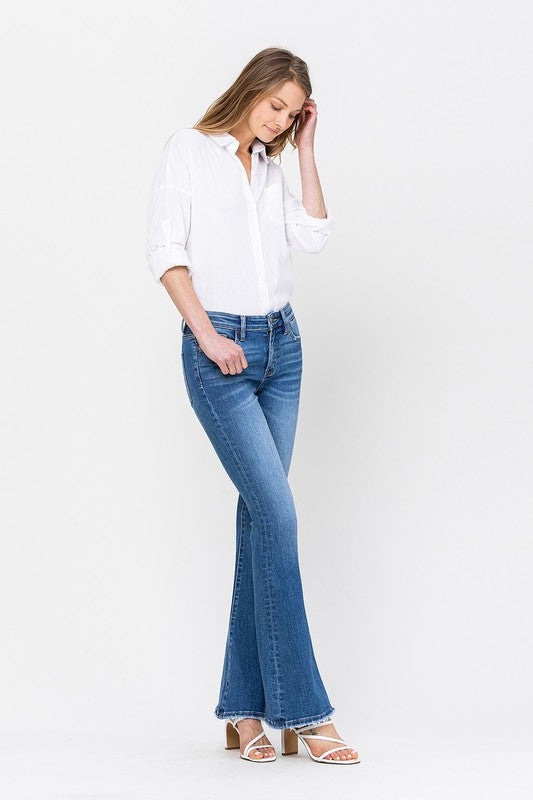 Colored Denim Mid Rise Flare in Kira Kira king-general-store-5710.myshopify.com