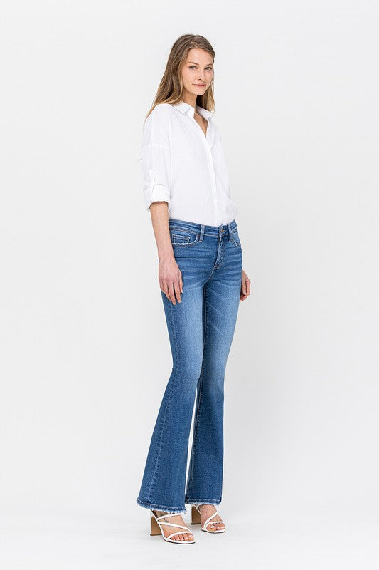 Colored Denim Mid Rise Flare in Kira Kira king-general-store-5710.myshopify.com