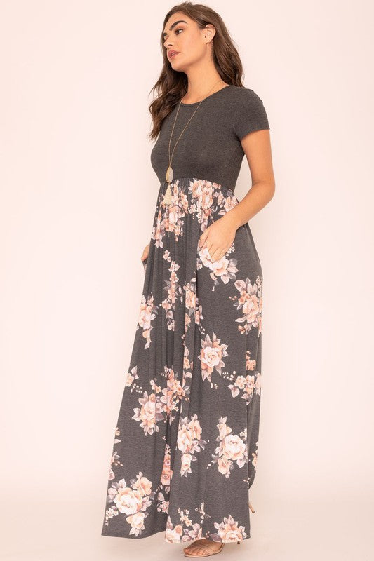 Plus Short Sleeve Floral Maxi Dress king-general-store-5710.myshopify.com