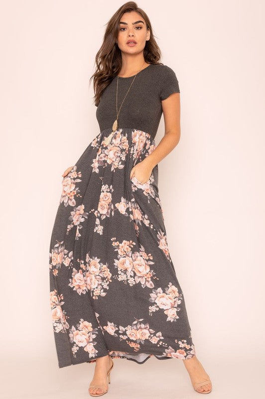 Plus Short Sleeve Floral Maxi Dress king-general-store-5710.myshopify.com