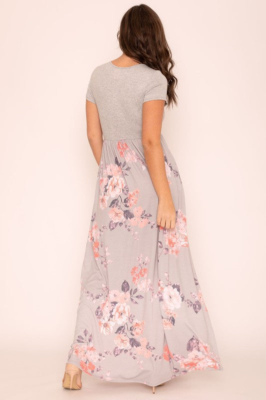 Plus Short Sleeve Floral Maxi Dress king-general-store-5710.myshopify.com