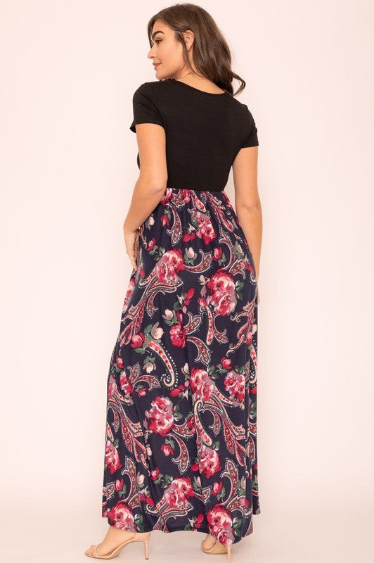 Plus Short Sleeve Floral Maxi Dress king-general-store-5710.myshopify.com