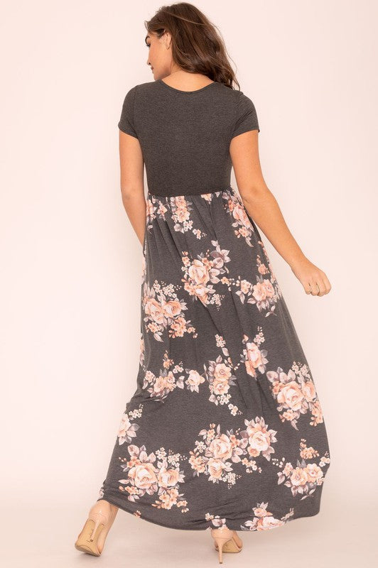 Plus Short Sleeve Floral Maxi Dress king-general-store-5710.myshopify.com