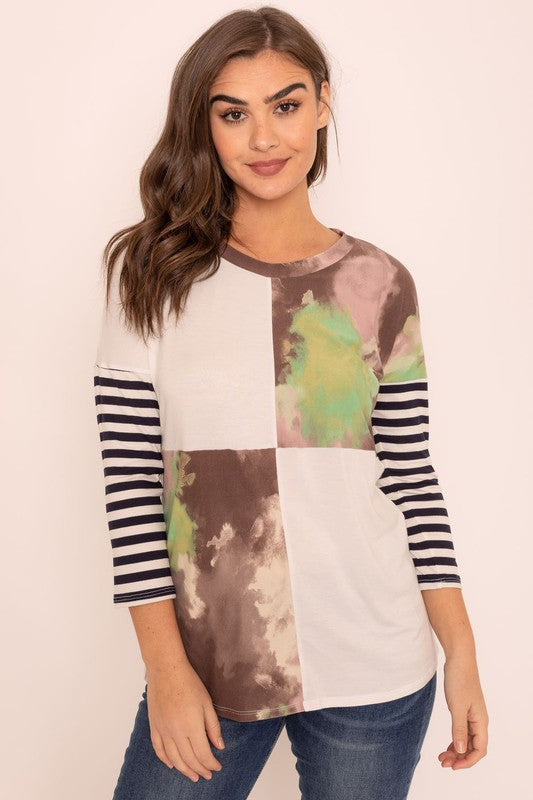 Tie Dye Color Block Tunic king-general-store-5710.myshopify.com