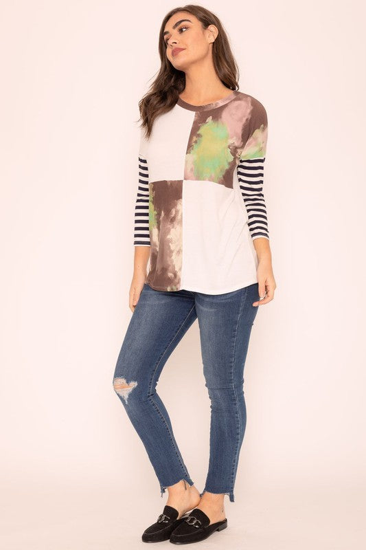 Tie Dye Color Block Tunic king-general-store-5710.myshopify.com