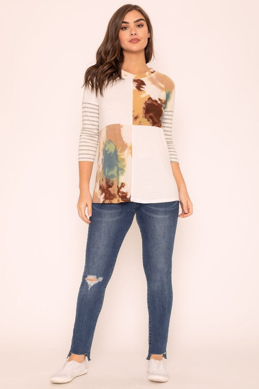 Tie Dye Color Block Tunic king-general-store-5710.myshopify.com