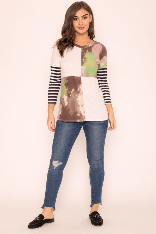 Tie Dye Color Block Tunic king-general-store-5710.myshopify.com