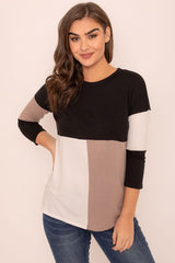 Plus Color Block Tunic Top