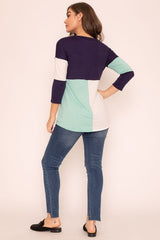 Plus Color Block Tunic Top