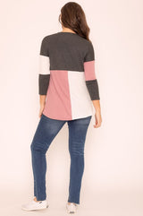 Plus Color Block Tunic Top