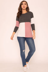 Plus Color Block Tunic Top