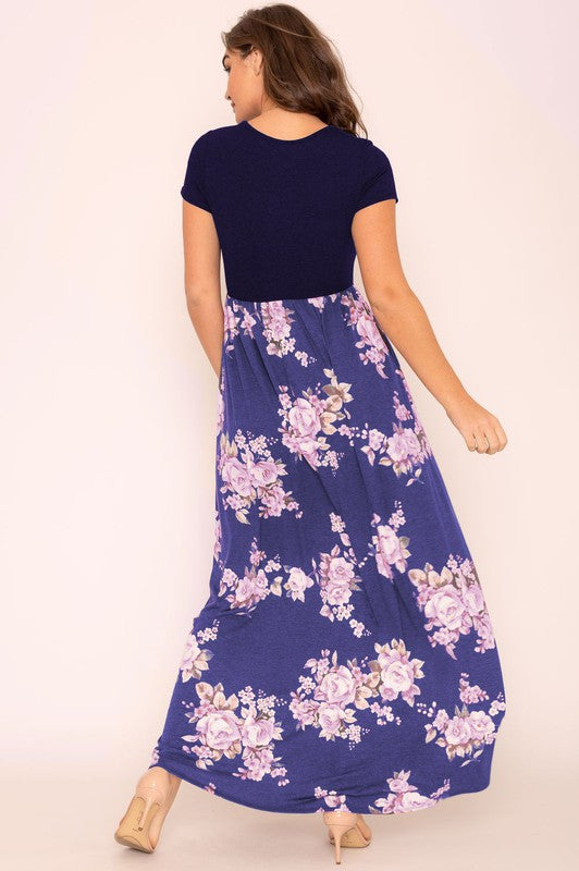 Plus Short Sleeve Floral Maxi Dress king-general-store-5710.myshopify.com