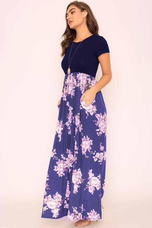 Plus Short Sleeve Floral Maxi Dress king-general-store-5710.myshopify.com