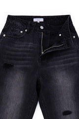 Black Distressed Straight Jeans king-general-store-5710.myshopify.com