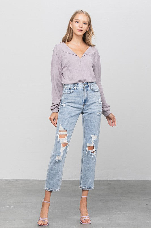 High Rise Girlfriend Jeans