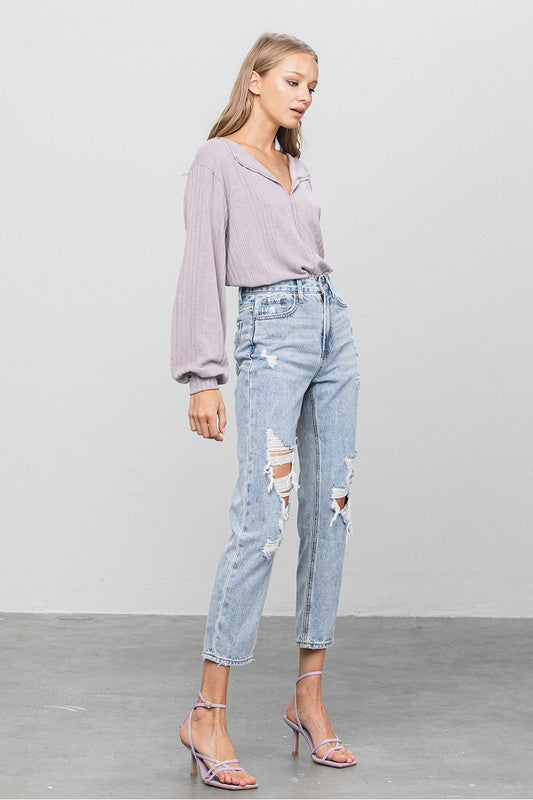 High Rise Girlfriend Jeans