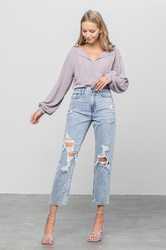 High Rise Girlfriend Jeans