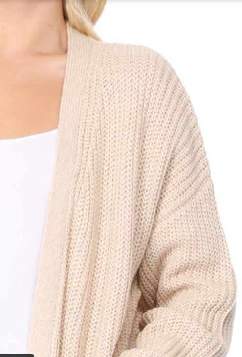 Chunky Waffle Knit Open Front Sweater Cardigan king-general-store-5710.myshopify.com