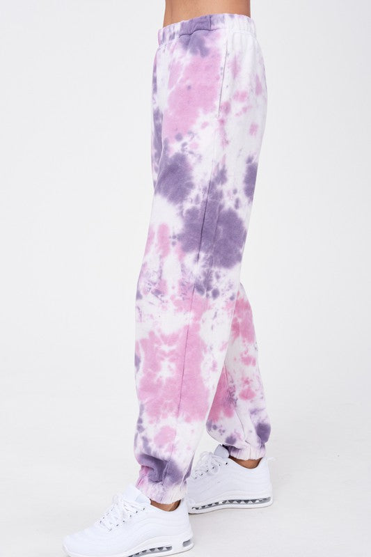 Elastic Waist Purple Tie Dye Joggers king-general-store-5710.myshopify.com