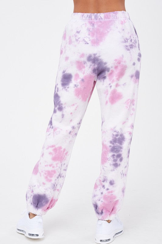 Elastic Waist Purple Tie Dye Joggers king-general-store-5710.myshopify.com