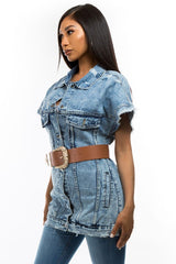 Blue Denim Vest Jacket king-general-store-5710.myshopify.com