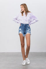 Medium Wash High Rise Premium Denim Shorts