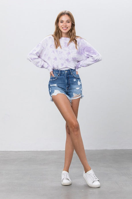 Medium Wash High Rise Premium Denim Shorts