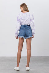 Medium Wash High Rise Premium Denim Shorts