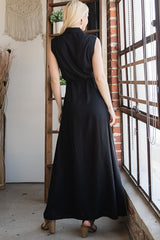 Black Button Down Maxi Dress king-general-store-5710.myshopify.com