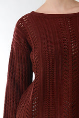 Leaf Crochet Detailed Rolled Up Sleeve Sweater king-general-store-5710.myshopify.com