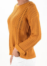 Leaf Crochet Detailed Rolled Up Sleeve Sweater king-general-store-5710.myshopify.com