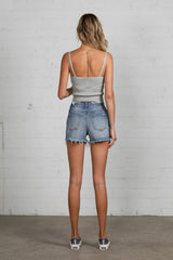 Mid-Rise Distressed Shorts