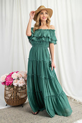 Off the Shoulder Ruffle Maxi Dress king-general-store-5710.myshopify.com